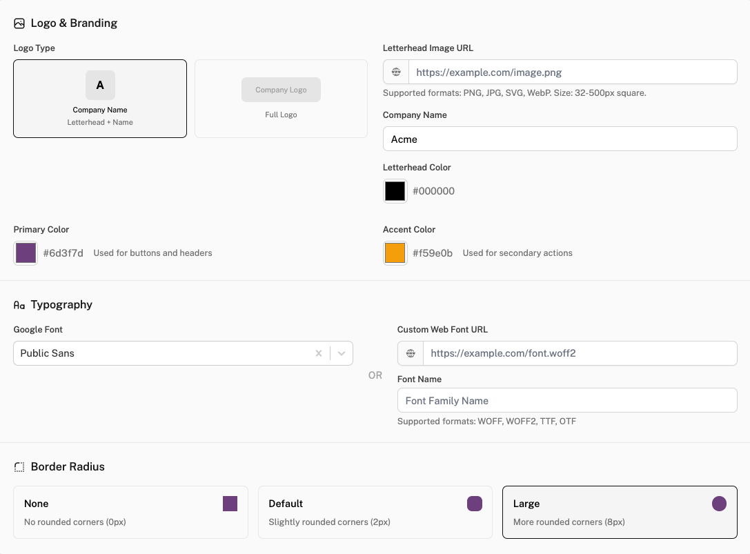 An interface your business owns